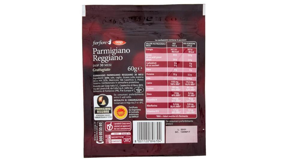 Parmigiano Reggiano Dop 30 Mesi Grattugiato